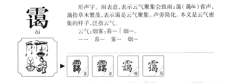 霭字字源字形