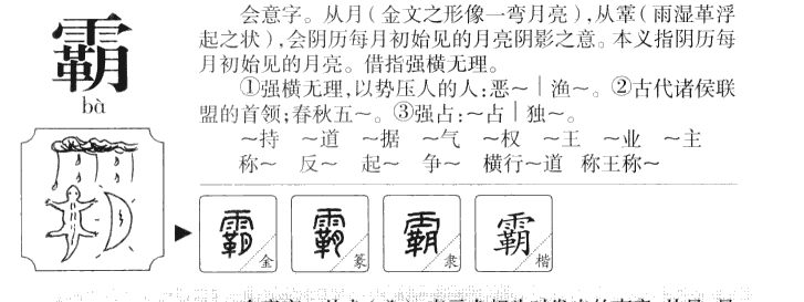 霸字字源字形