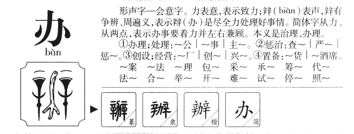办字字源字形