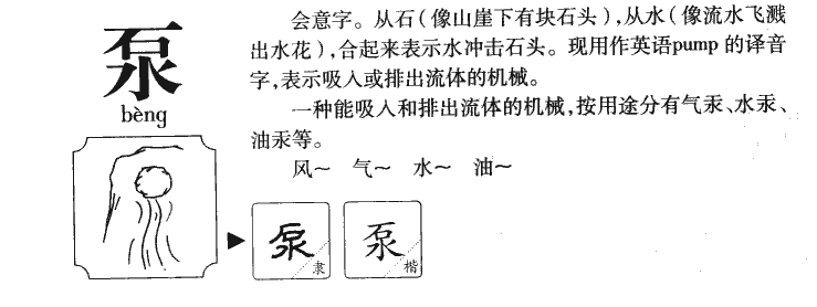 泵字字源字形