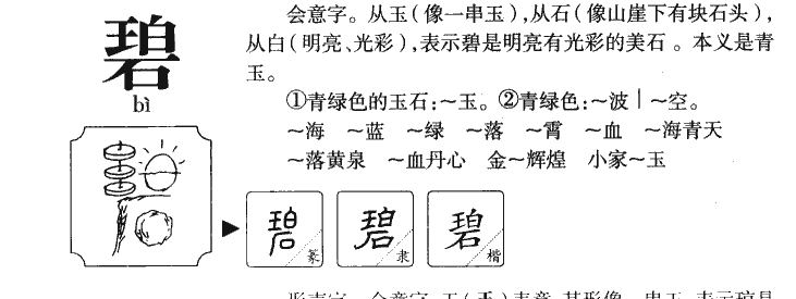 碧字字源字形