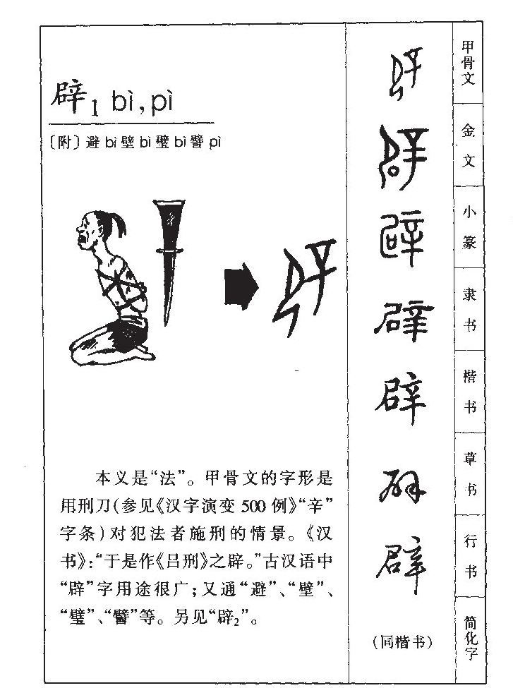 辟字字源字形