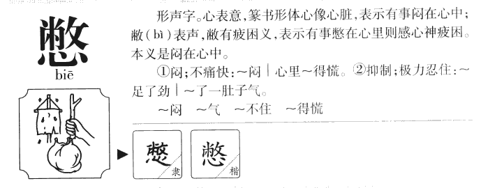 憋字字源字形