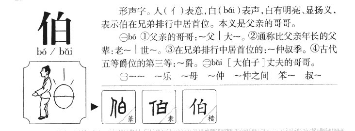 伯字字源字形