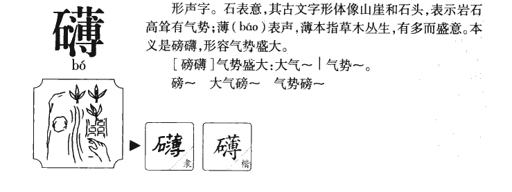 礴字字源字形