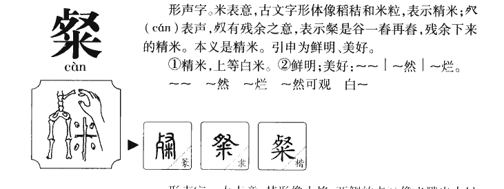 粲字字源字形