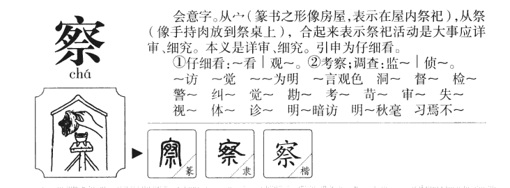 察字字源字形