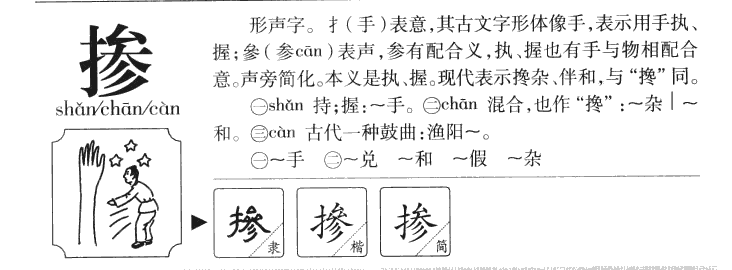 掺字字源字形
