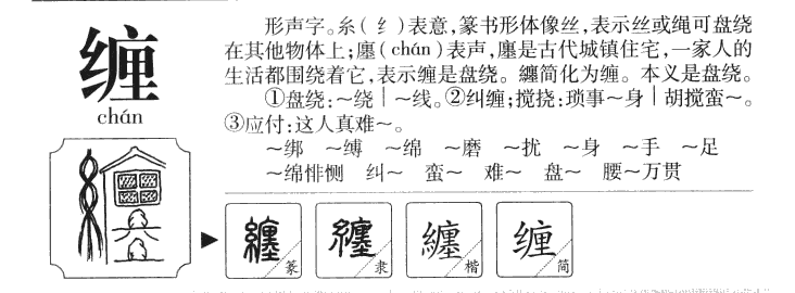 缠字字源字形