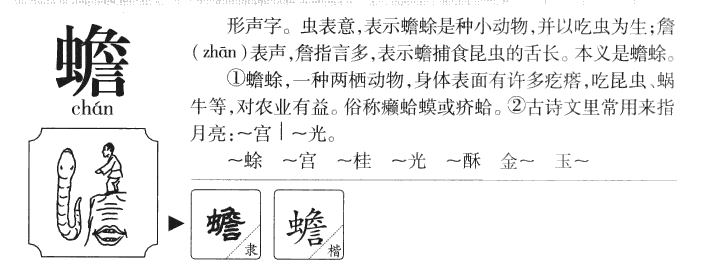 蟾字字源字形