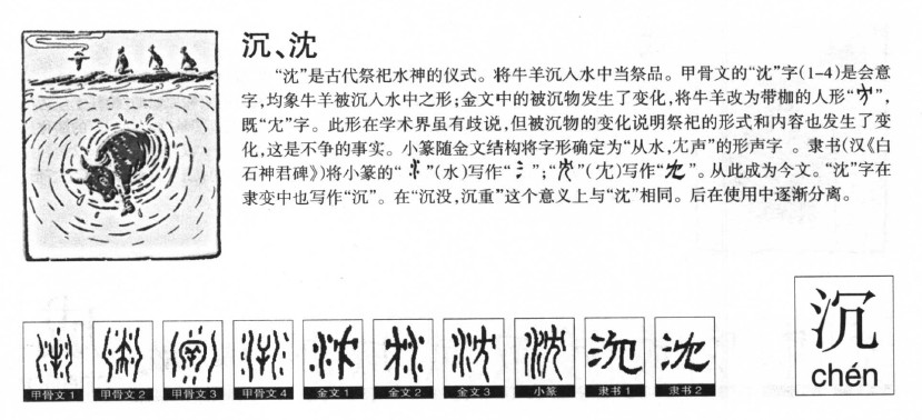 沉字字源字形