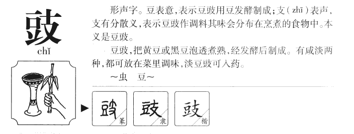 豉字字源字形
