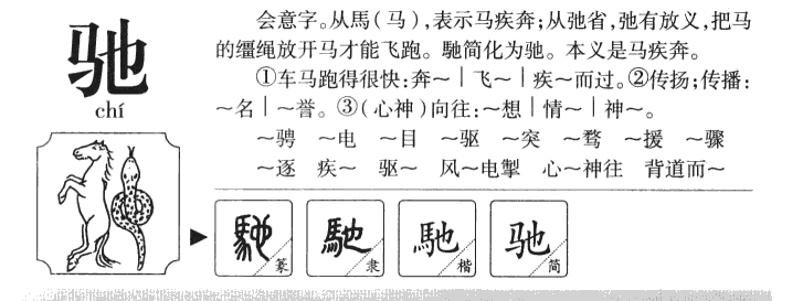 驰字字源字形