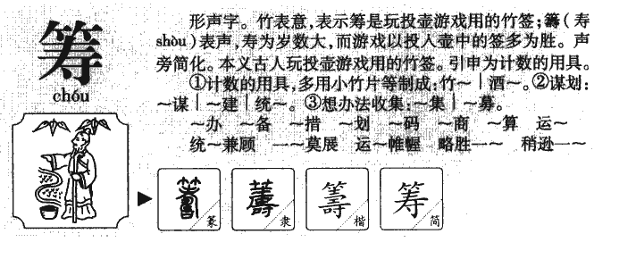 筹字字源字形