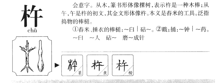 杵字字源字形