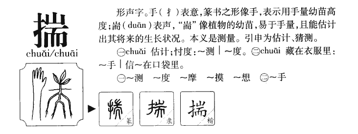 揣字字源字形