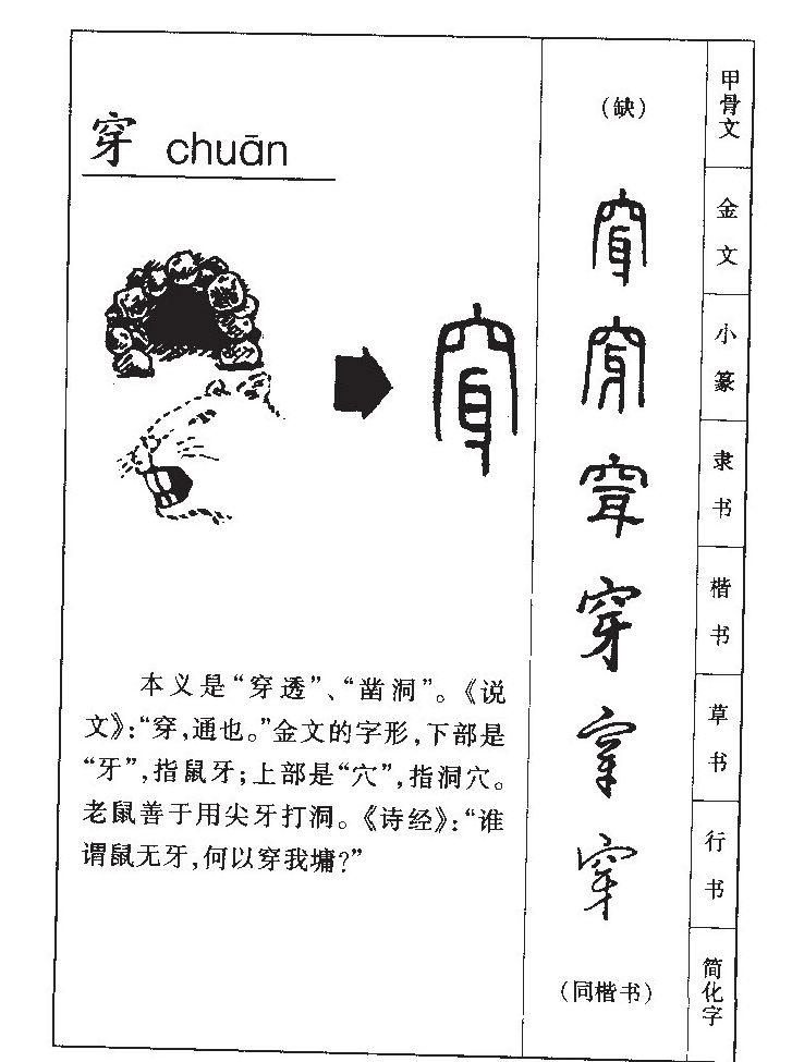 穿字字源字形