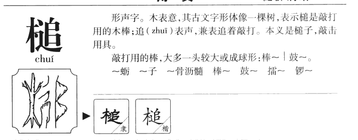 槌字字源字形