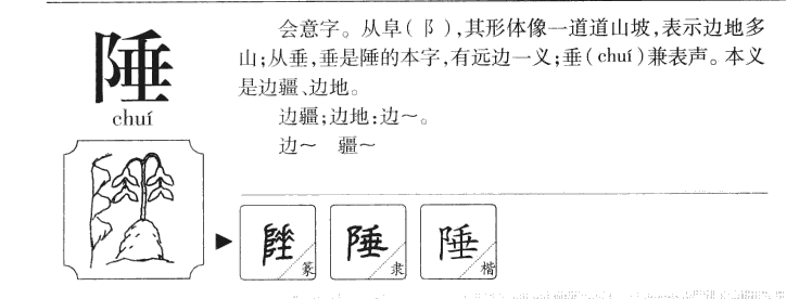 陲字字源字形
