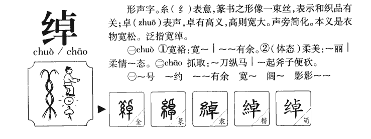 绰字字源字形