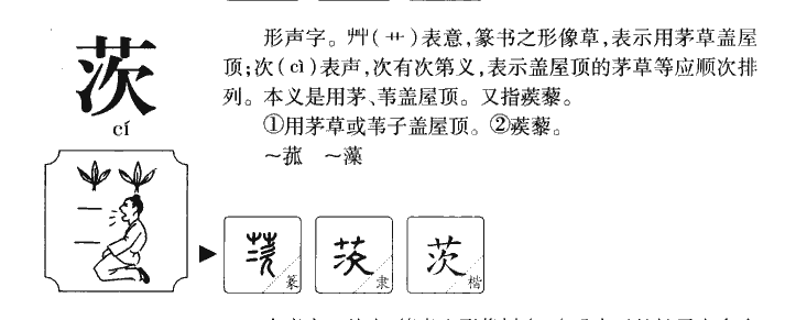 茨字字源字形