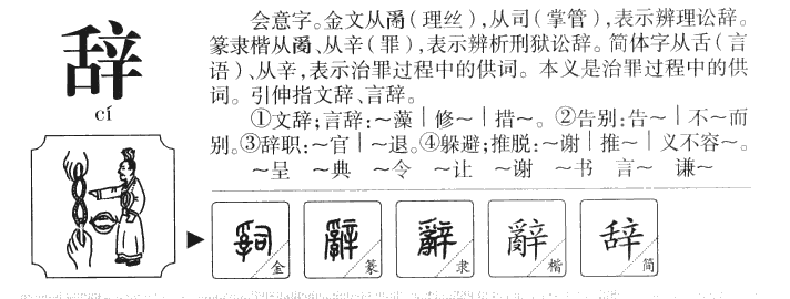 辞字字源字形