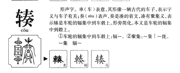 辏字字源字形