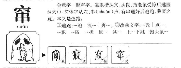窜字字源字形