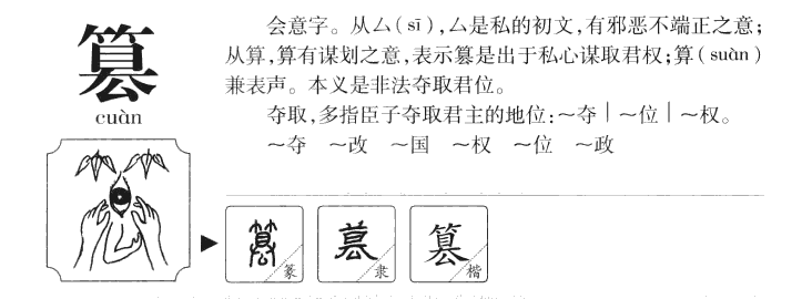 篡字字源字形
