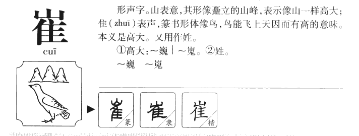 崔字字源字形