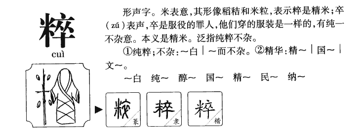 粹字字源字形