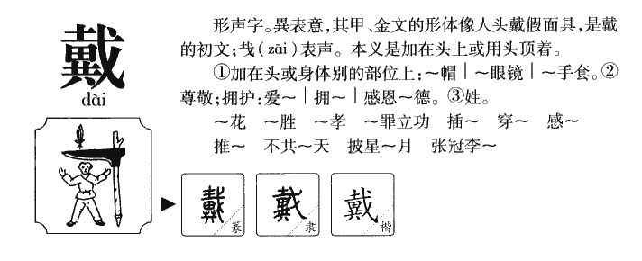 戴字字源字形