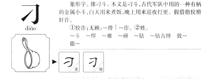 刁字字源字形