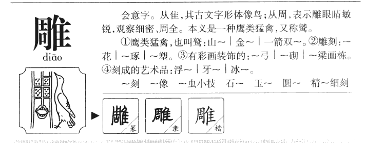 雕字字源字形