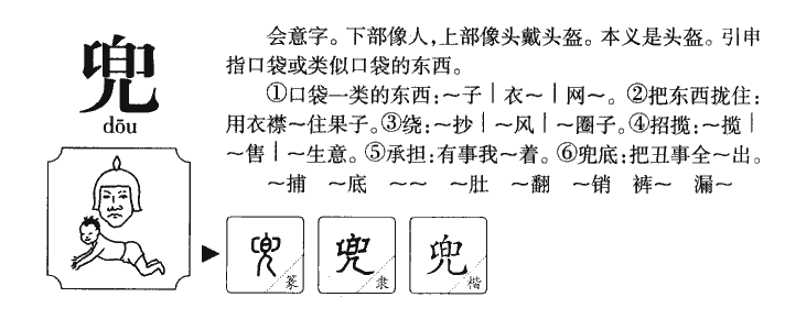 兜字字源字形