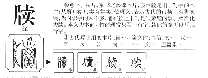 牍字字源字形