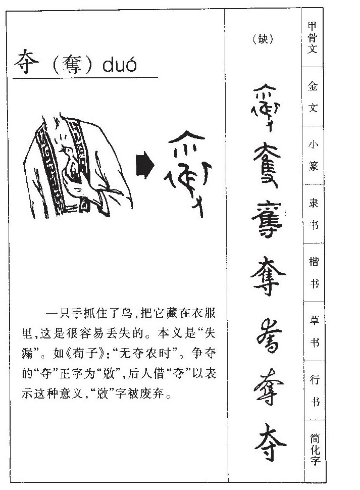 夺字字源字形