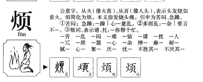 烦字字源字形