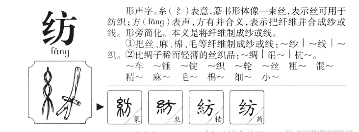 纺字字源字形