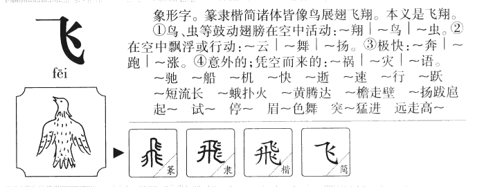 飞字字源字形