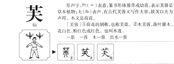 芙字字源字形