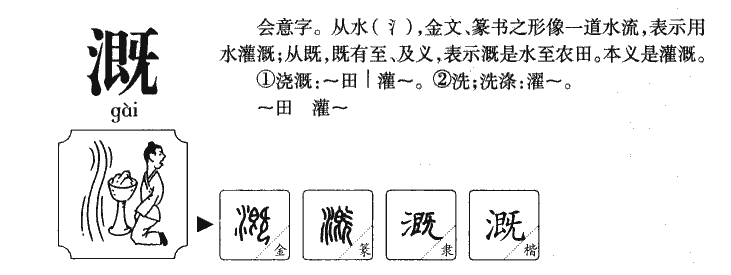 溉字字源字形