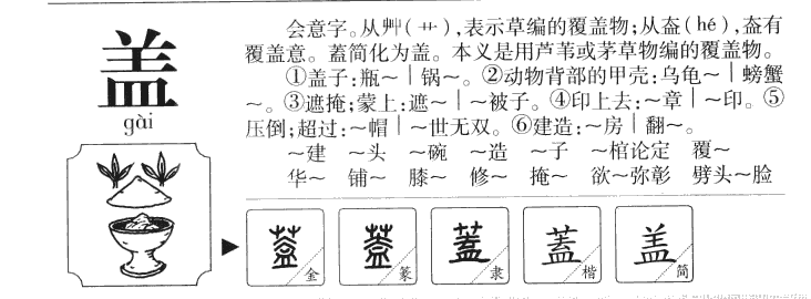 盖字字源字形