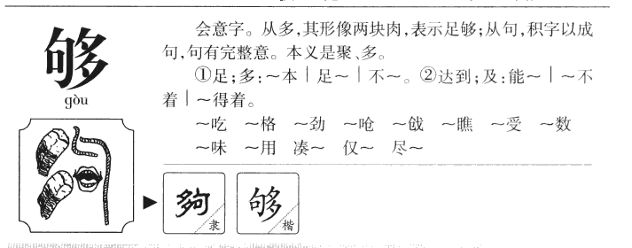 够字字源字形