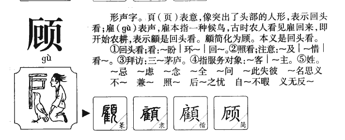顾字字源字形