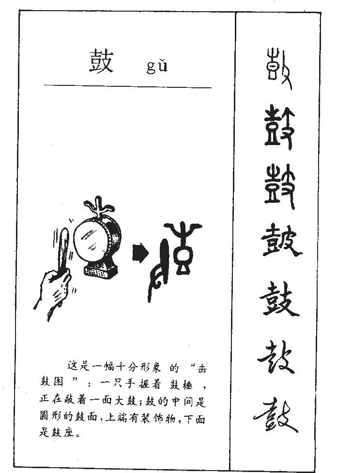 鼓字字源字形