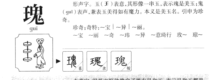 瑰字字源字形
