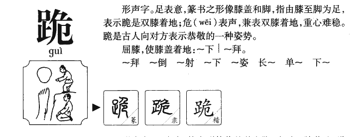 跪字字源字形