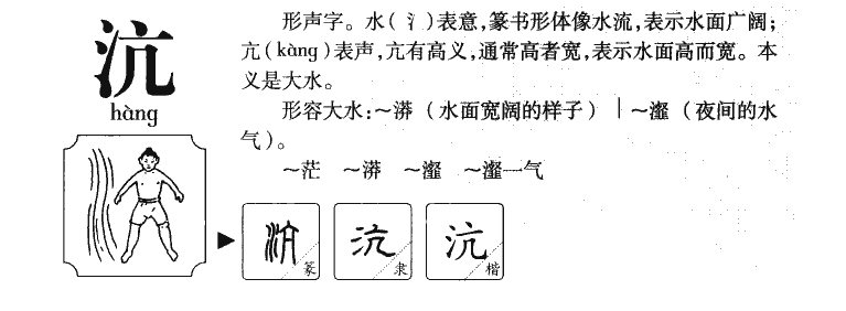 沆字字源字形