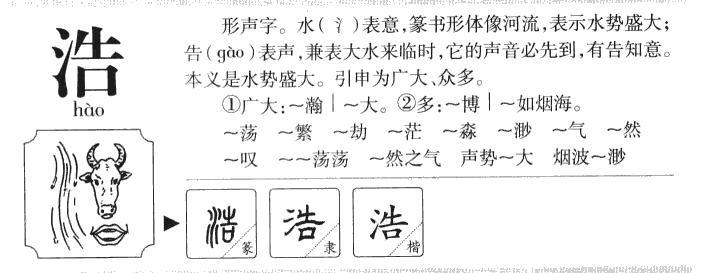 浩字字源字形